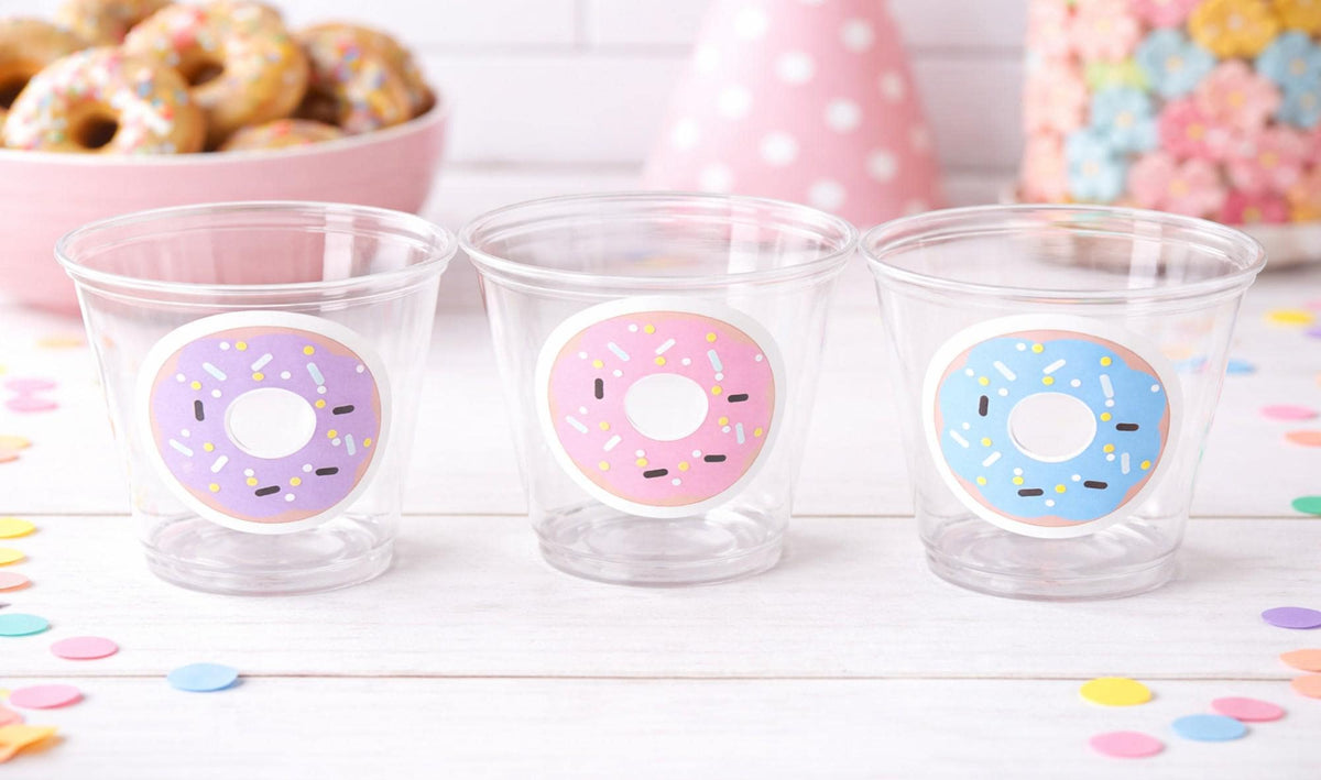 DONUT PARTY CUPS- Donut Birthday Party Donut Grow Up Donut Party Decoration Donut Birthday Decoration Donut First Birthday Donut Baby Shower