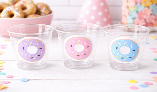 DONUT PARTY CUPS- Donut Birthday Party Donut Grow Up Donut Party Decoration Donut Birthday Decoration Donut First Birthday Donut Baby Shower