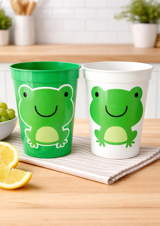 FROG PARTY CUPS - Frog Cups Frog Birthday Cup Frog Baby Shower Frog Cups Frog Birthday Frog Party Frog Party Decorations Frog Party Supplies