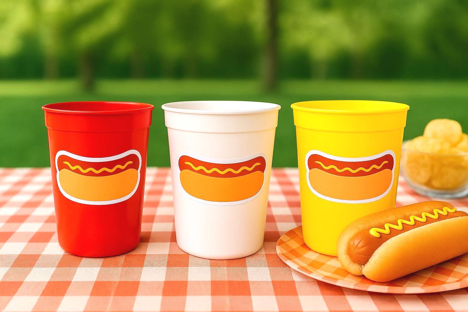 HOT DOG PARTY Cups -Hot Dog Birthday Party Hot Dog Party Hot Dog Treat Cup Hot Dog Birthday Decorations Hot Dog Party Favor 4th of July Cups