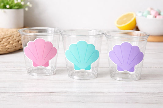 MERMAID PARTY CUPS - Mermaid Birthday Cups Mermaid Party Cups Mermaid Party Decorations Mermaid Party Favors Mermaid Seashell Cups