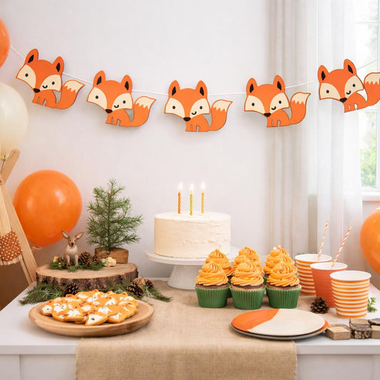Fox Garland, Fox Banner, Woodland Banner, Woodland Garland, Nursery Decoration, Baby Shower, Photo Prop (11517229A)