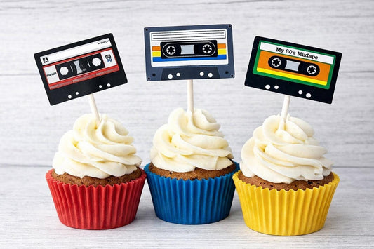 Cassette Tape Cupcake Toppers