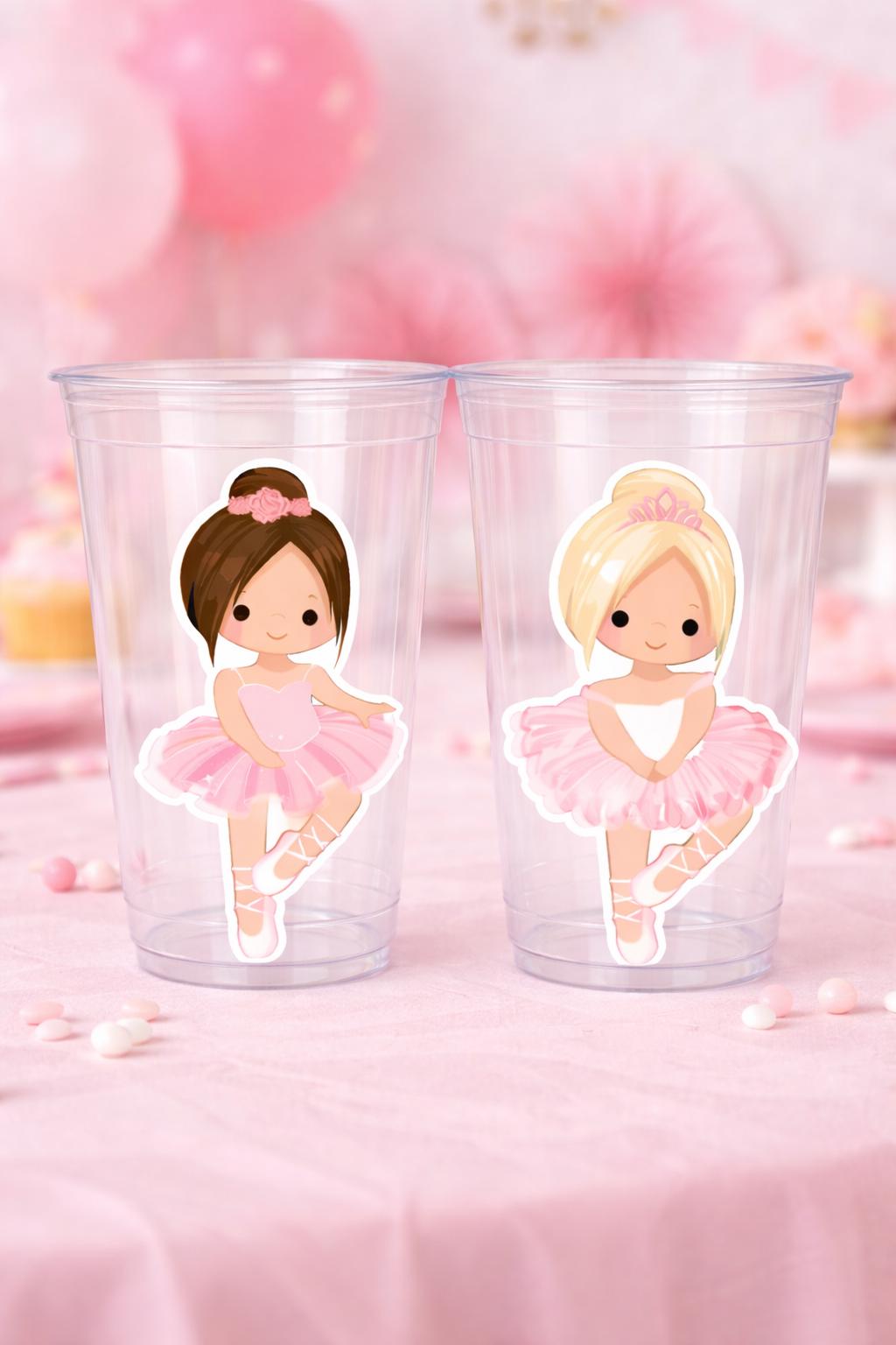 BALLET PARTY CUPS - Ballerina Party Cups Ballet Birthday Party Ballet Party Decorations Ballerina 1st Birthday Ballerina Party Baby Shower
