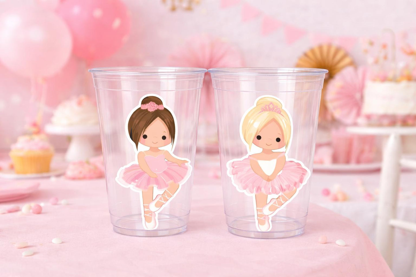 BALLET PARTY CUPS - Ballerina Party Cups Ballet Birthday Party Ballet Party Decorations Ballerina 1st Birthday Ballerina Party Baby Shower