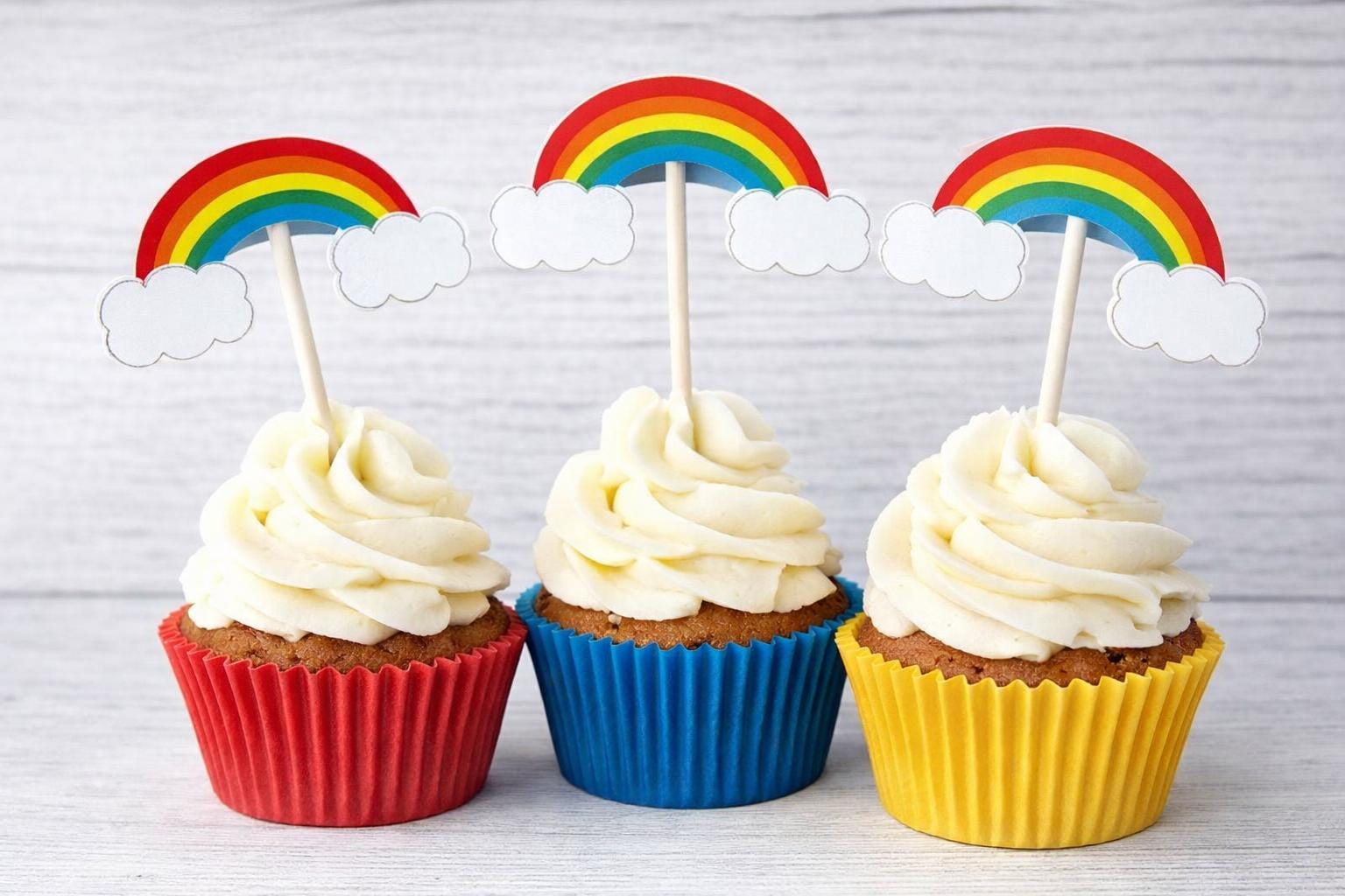 Rainbow Cupcake Toppers, Rainbow Baby Shower, Rainbow Birthday, Cupcake Toppers