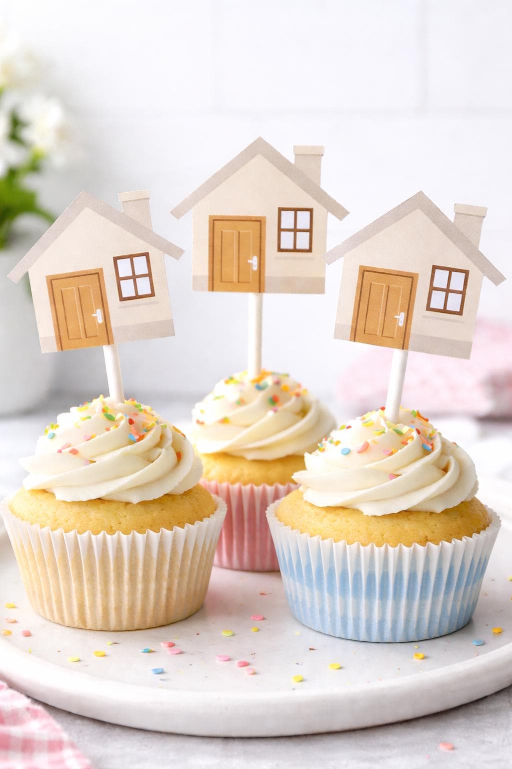 House Warming Cupcake Toppers, House Cupcake Toppers, Housewarming Cupcake Toppers