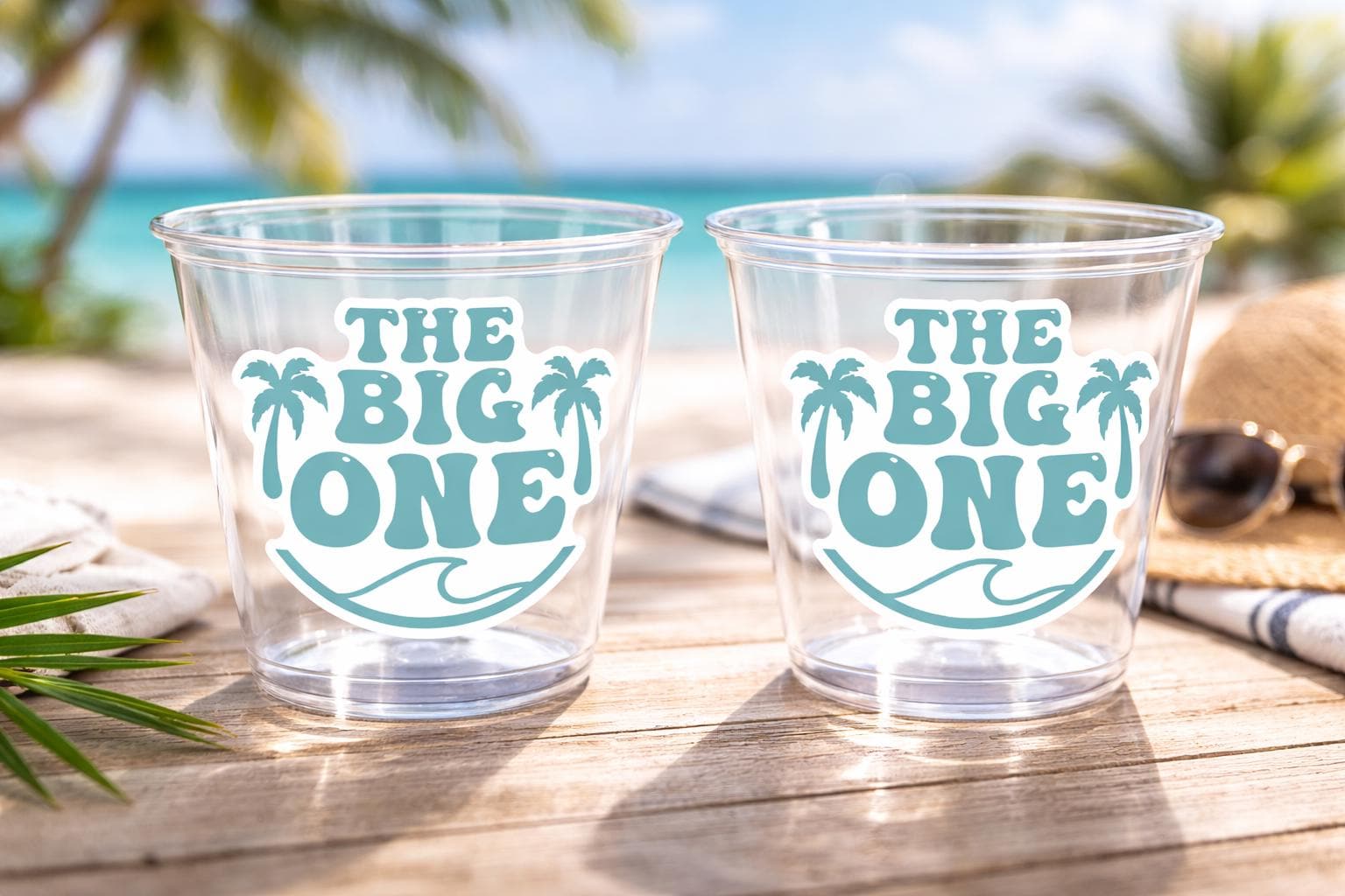 Beach Surf Birthday Cups, The Big One Cups, 1st Birthday Party Cups, Beach Surf Party Favors, Surfs Up Cups, Surfer Catch A Wave Cups, Surf