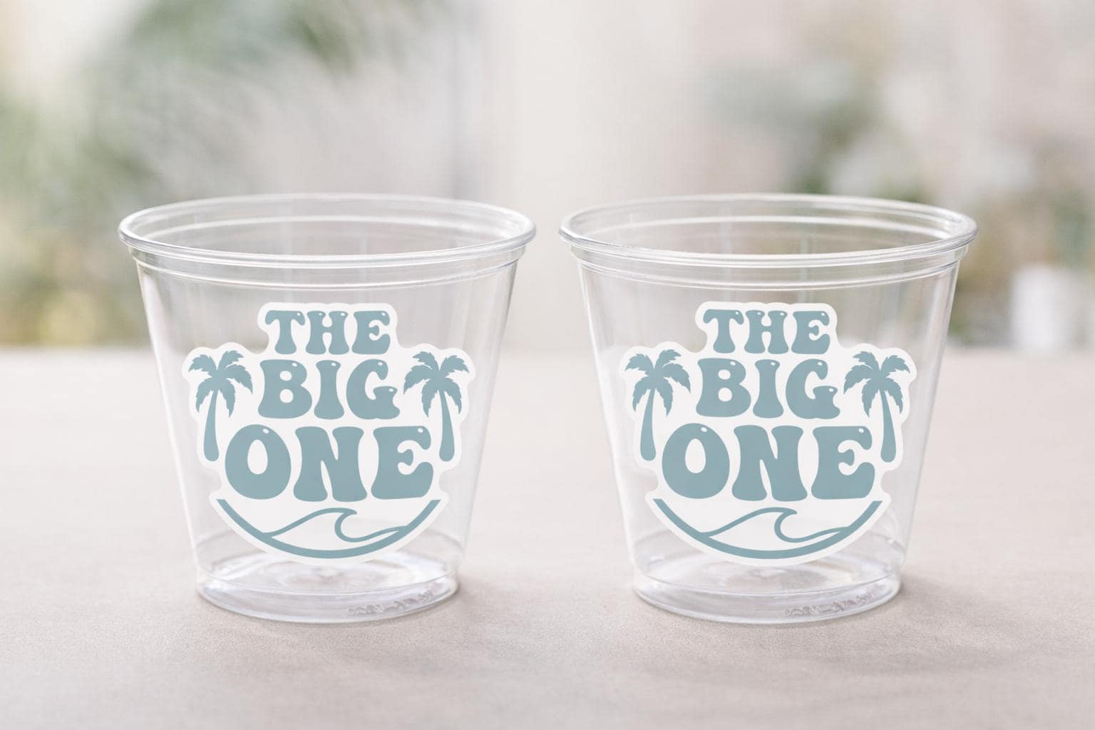 Beach Surf Birthday Cups, The Big One Cups, 1st Birthday Party Cups, Beach Surf Party Favors, Surfs Up Cups, Surfer Catch A Wave Cups, Surf