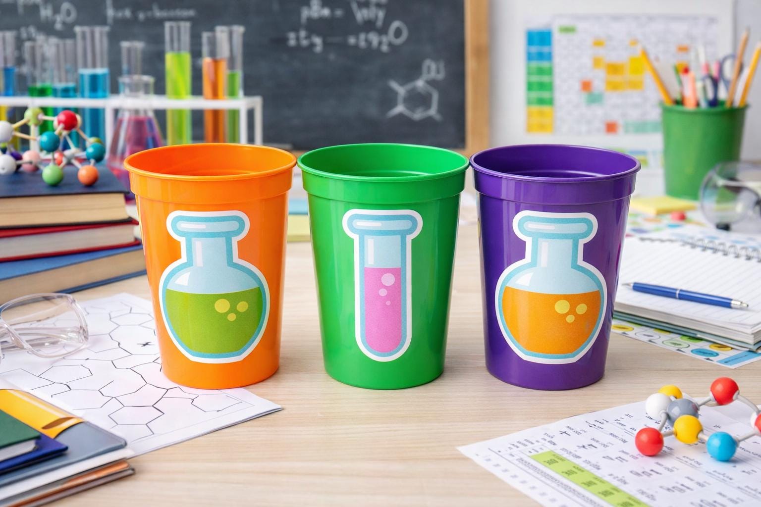 SCIENCE PARTY CUPS Science Party Favors Science Birthday Scientist Party Scientist Party Favors Biology Chemistry Stem Laboratory Experiment