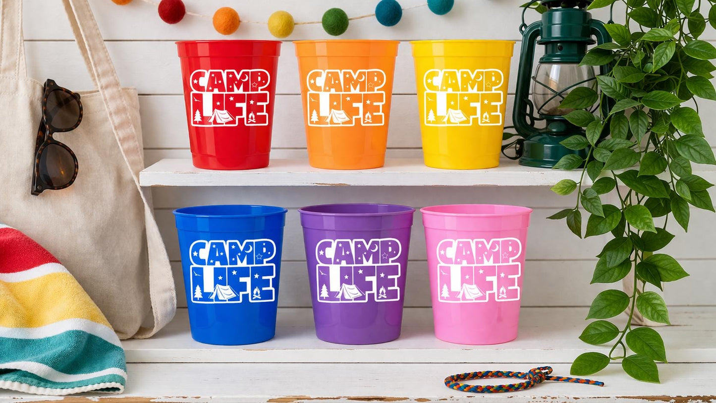 CAMPING PARTY CUPS - Camping Birthday Party Camping Party Decorations, Camping Birthday Supplies Camping Party Supplies Camping Party Favors