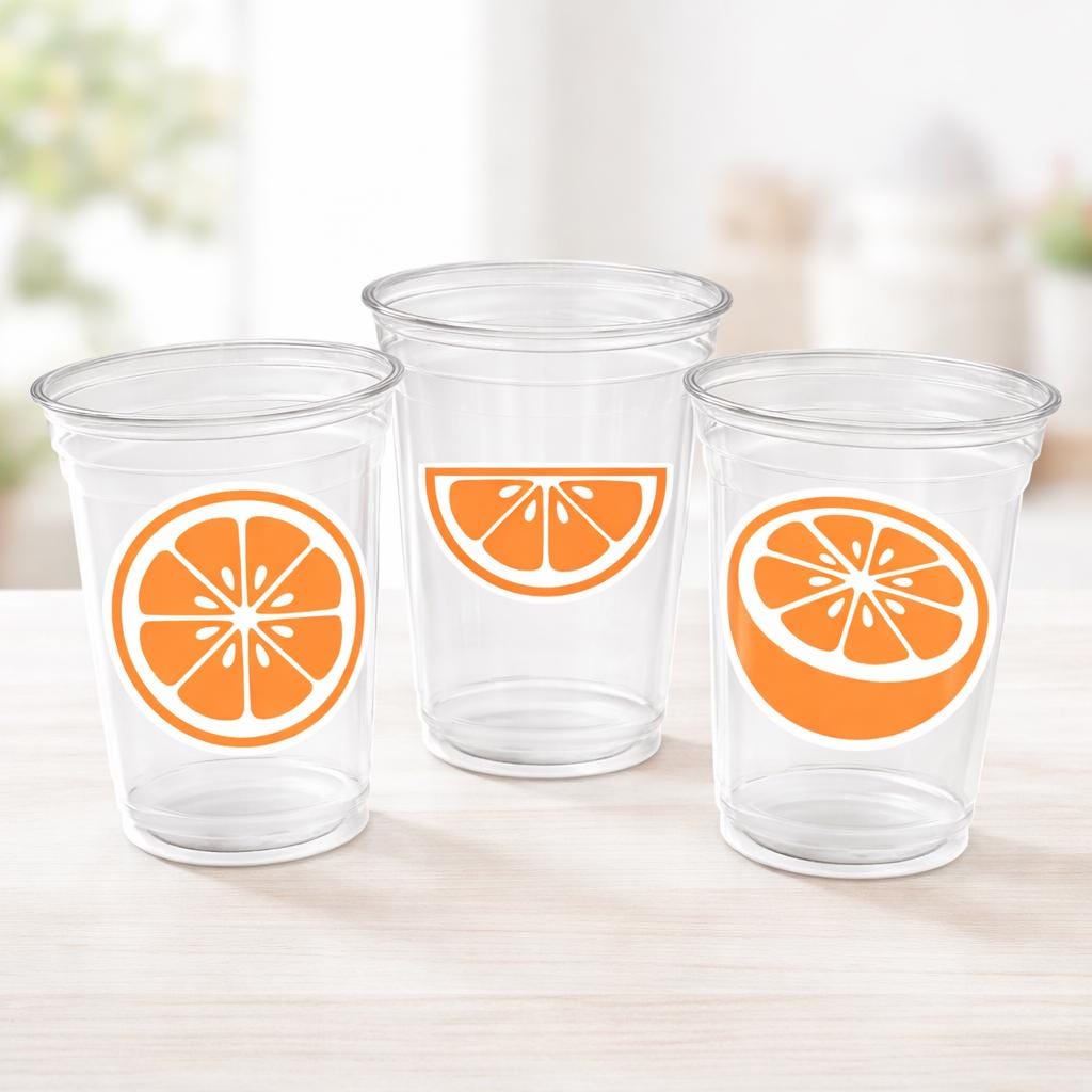 Orange Party Cups, Orange Birthday, Orange Party Favors, Orange Party Favors, Orange First Birthday, Orange Baby Shower Orange Decorations