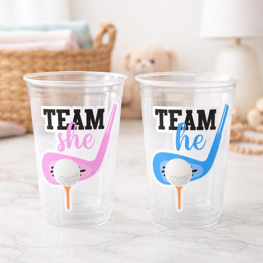 GOLF GENDER REVEAL Party Cups - Golfing Party Cups Golf Baby Shower Golf Party Golf Decorations Golf Party Supplies Golfing Cups Golf Favors