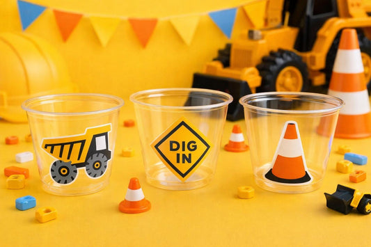 CONSTRUCTION PARTY CUPS - Dump Truck Party Cups Construction Truck Cups Construction Birthday Construction Party Construction Decorations
