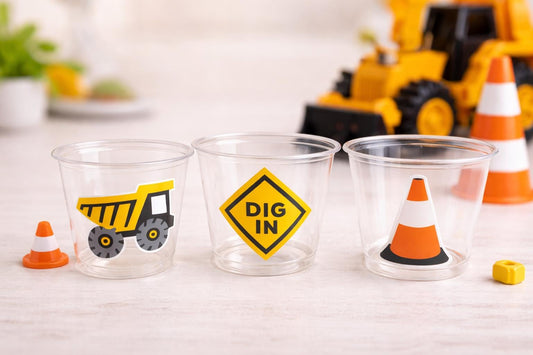 CONSTRUCTION PARTY CUPS - Dump Truck Party Cups Construction Truck Cups Construction Birthday Construction Party Construction Decorations