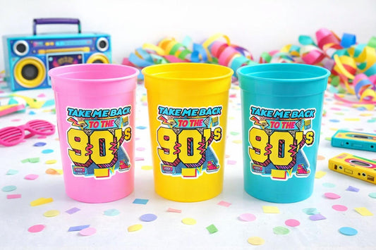 I Love the 90'S PARTY CUPS - 90's Birthday Cups 90's Party Cups 90's Decorations 90's Birthday Party 90's Birthday Party Decorations 90s