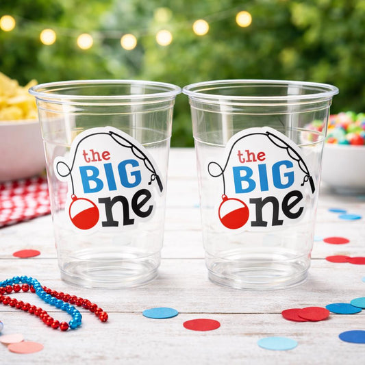 FISHING PARTY CUPS - Fishing Birthday Fishing First Birthday Party Gone Fishing Party The Big One Fishing Bobber Decorations Fish Bait Cups