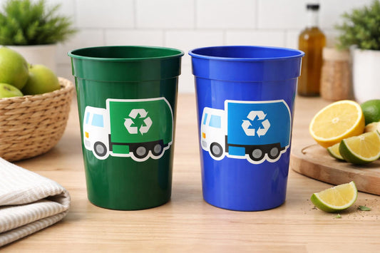 GARBAGE TRUCK PARTY Cups - Garbage Truck Birthday Garbage Truck Party Favors Garbage Truck Birthday Favors Trash Garbage Birthday Decoration