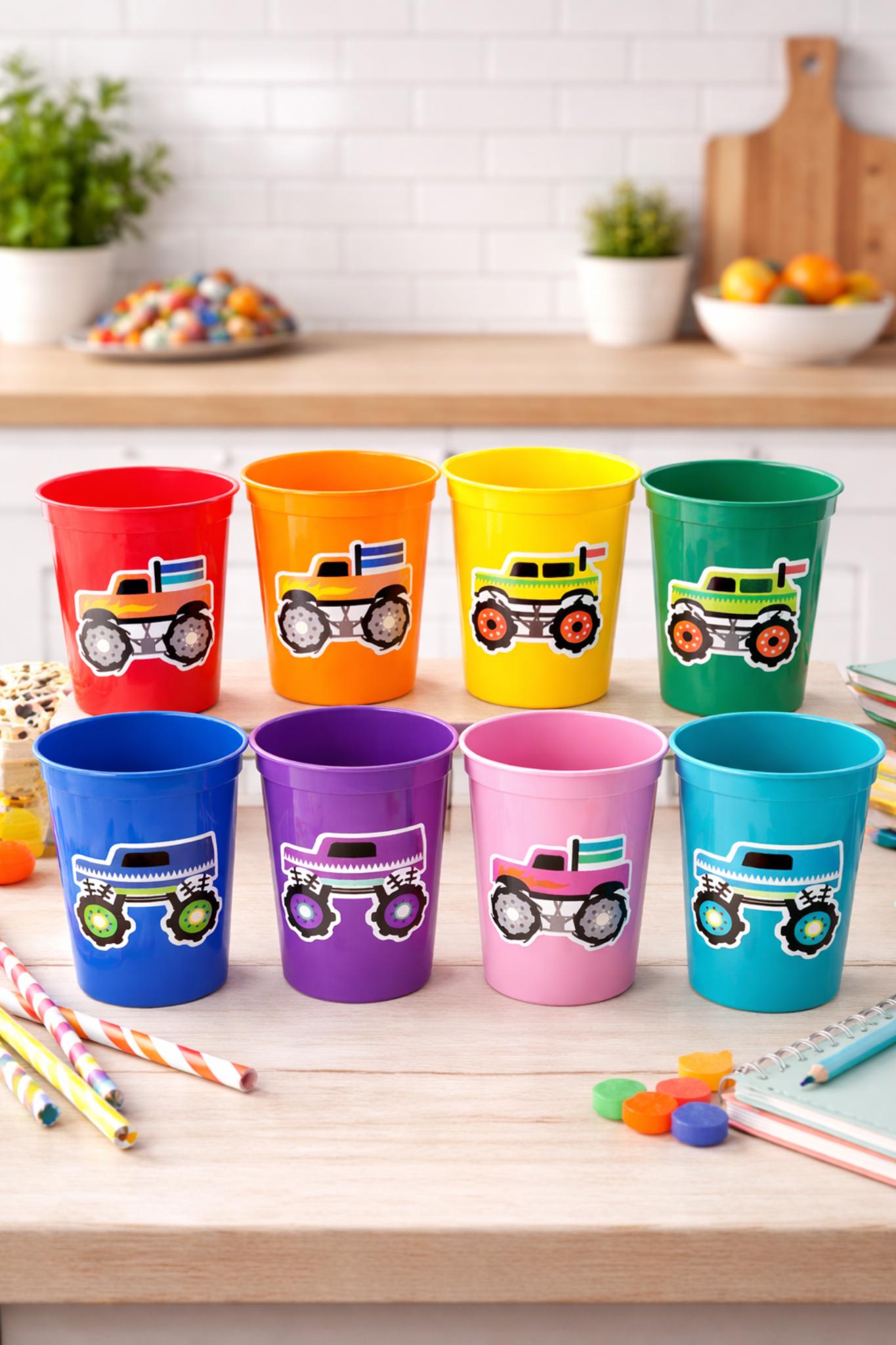 MONSTER TRUCK PARTY Cups - Monster Truck Treat Cups Monster Truck Birthday Monster Truck Party Monster Truck Party Favors, Monster Truck Cup