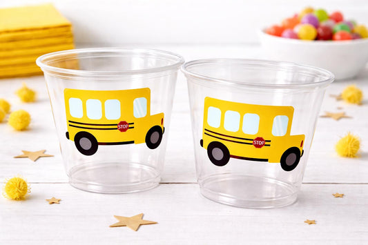 School Bus Party Cups - School Cups School Bus Birthday School Bus Party School Bus Favors Teachers Gift Gift for Teacher Back To School