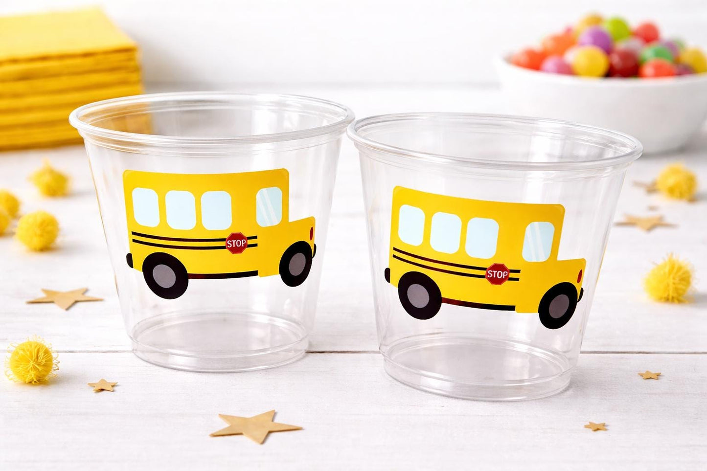 School Bus Party Cups - School Cups School Bus Birthday School Bus Party School Bus Favors Teachers Gift Gift for Teacher Back To School