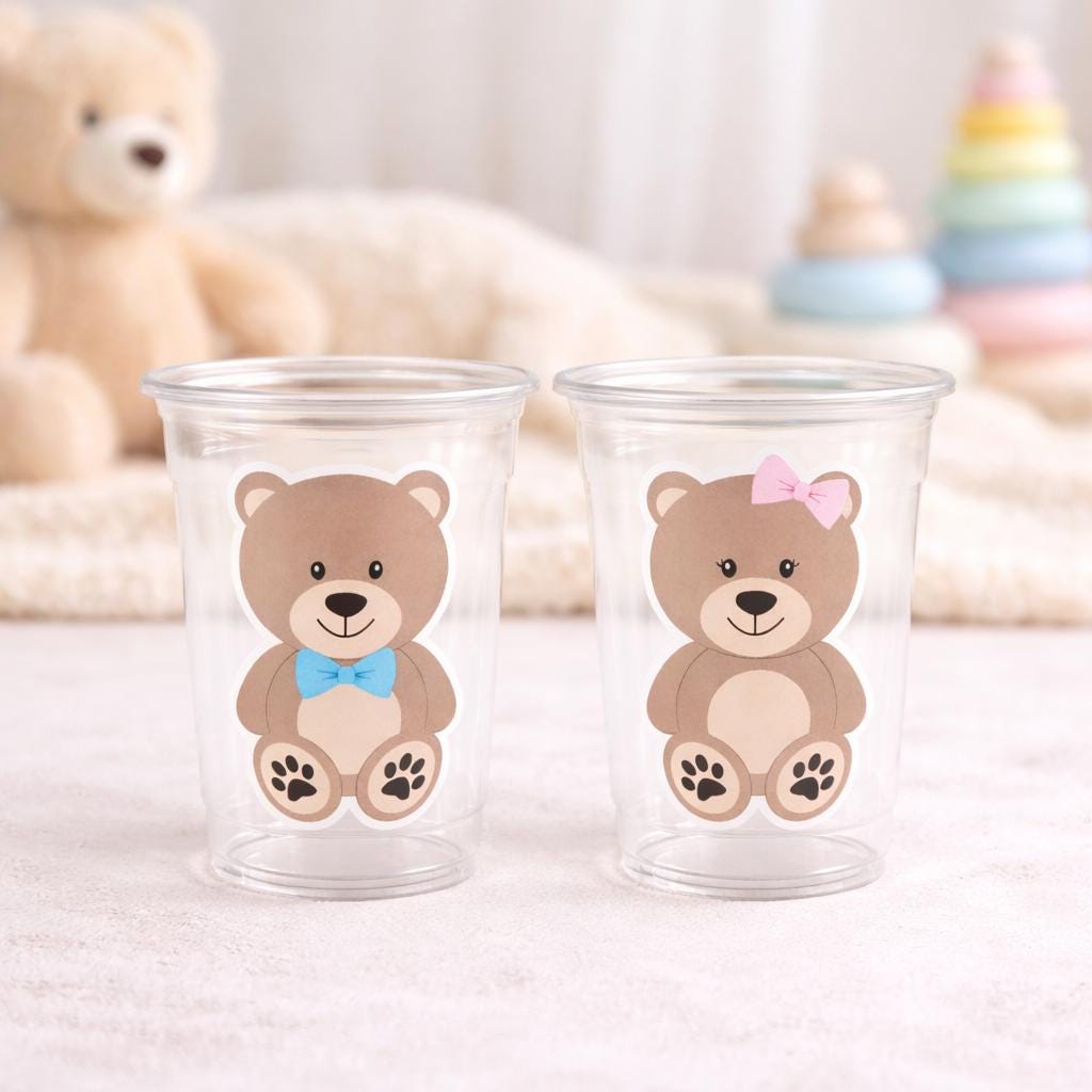 Teddy Bear Party Cups, Teddy Bear Treat Cups, Teddy Bear Birthday, Teddy Bear Party, Teddy Bear Party Favors, Teddy Bear Baby Shower