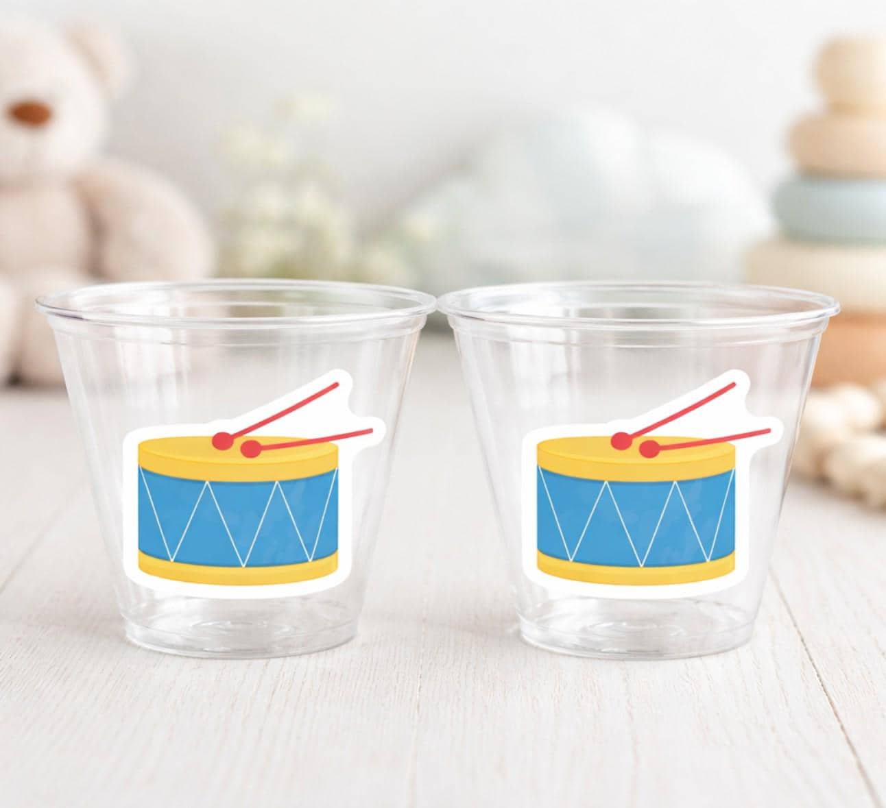 DRUM PARTY CUPS Music Party Cups Music Cups Drum Decorations Drum Party Favors Music Party Favors Music Birthday Music Party Decorations