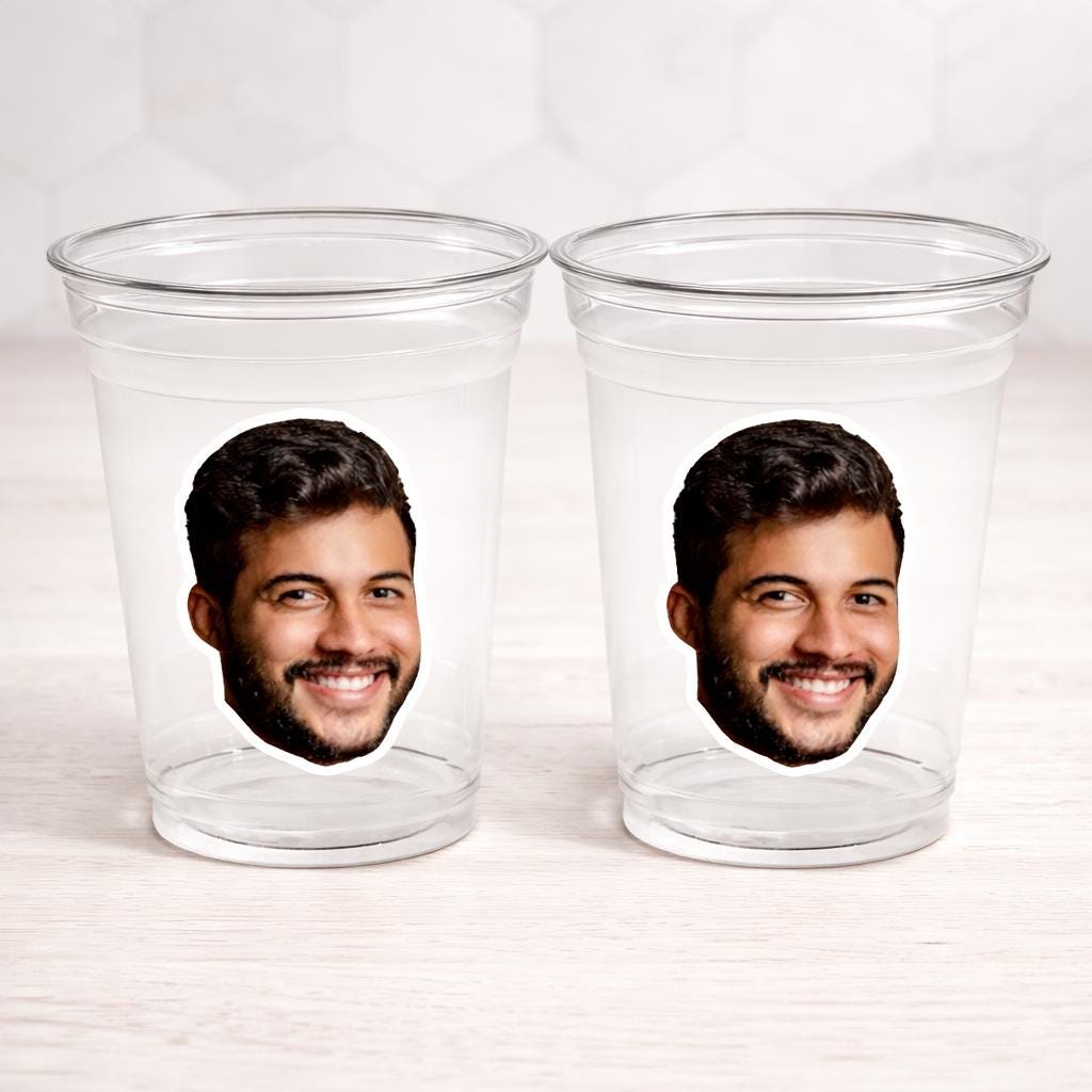 Groom Face Plastic Cups, Groom Face Cups, Groom Face Bachelorette Party, Groom Face Decorations, Groom Face Party Favors, Groom Face Party