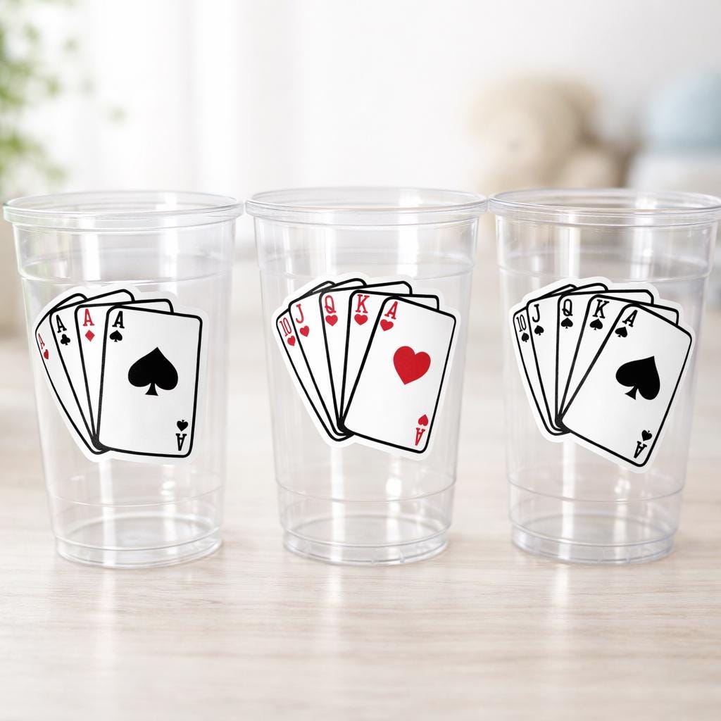 PLAYING CARDS PARTY Cups -Casino Cups Casino Birthday Magician Party Cups Casino Birthday Gambling Party Decoration Poker Game Deck of Cards