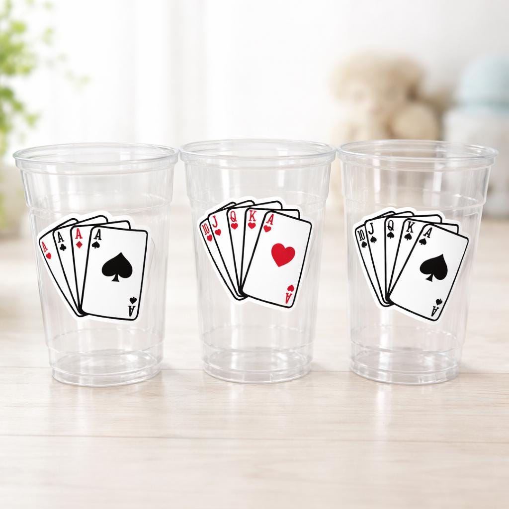 PLAYING CARDS PARTY Cups -Casino Cups Casino Birthday Magician Party Cups Casino Birthday Gambling Party Decoration Poker Game Deck of Cards