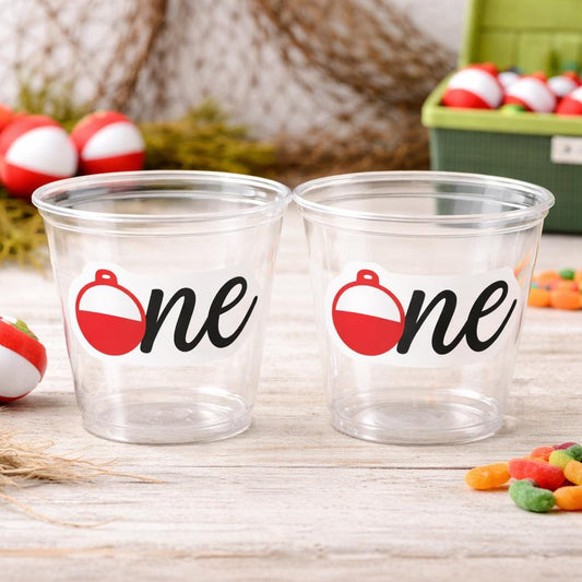 FISHING PARTY CUPS - Fishing Birthday Fishing First Birthday Party The Big One Fishing Bobber Decorations Gone Fishing Party Fish Bait Cups