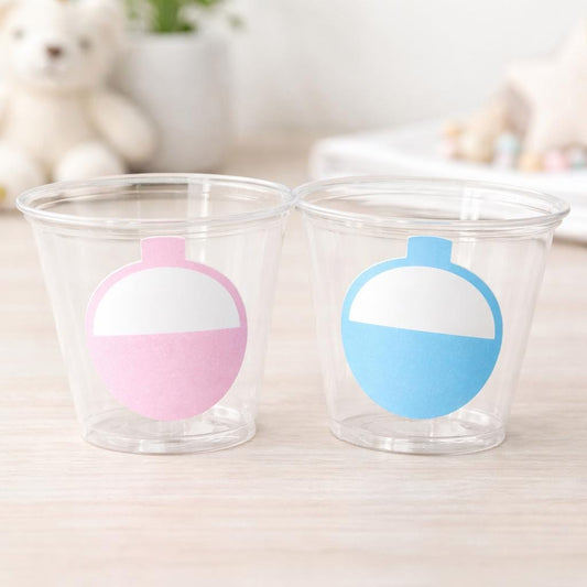 GENDER REVEAL FISHING Party Cups - Fishing Bobbers Fishing Baby Shower Fishing Favors Fishing Decorations Fishing Birthday Fishing Party