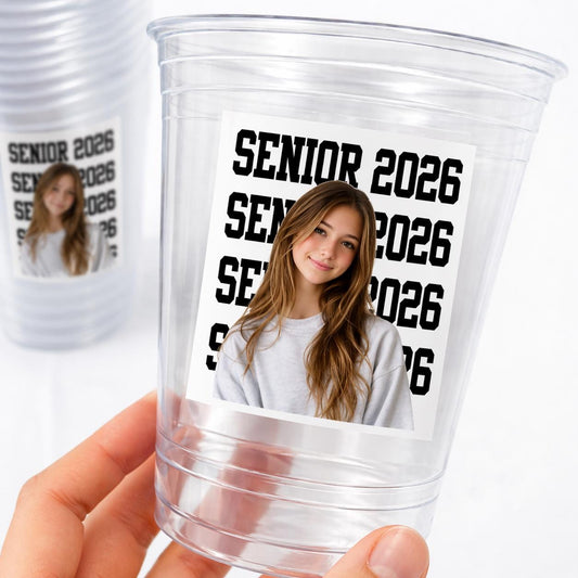 Custom Graduation Cups Custom Plastic Cups Personalized Photo Graduation Cups Custom Grad Photo Cups 2026 Graduation Party Cups Grad Favors