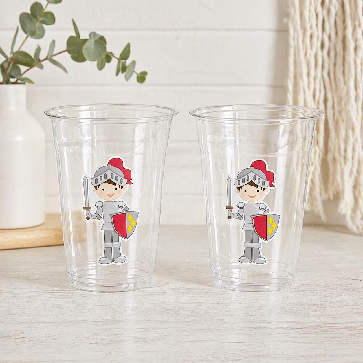 KNIGHT PARTY CUPS - Knight Birthday Cups Knight Party Decorations Dragon Party Dragon Birthday Medieval Knight Party Favors Castle Party