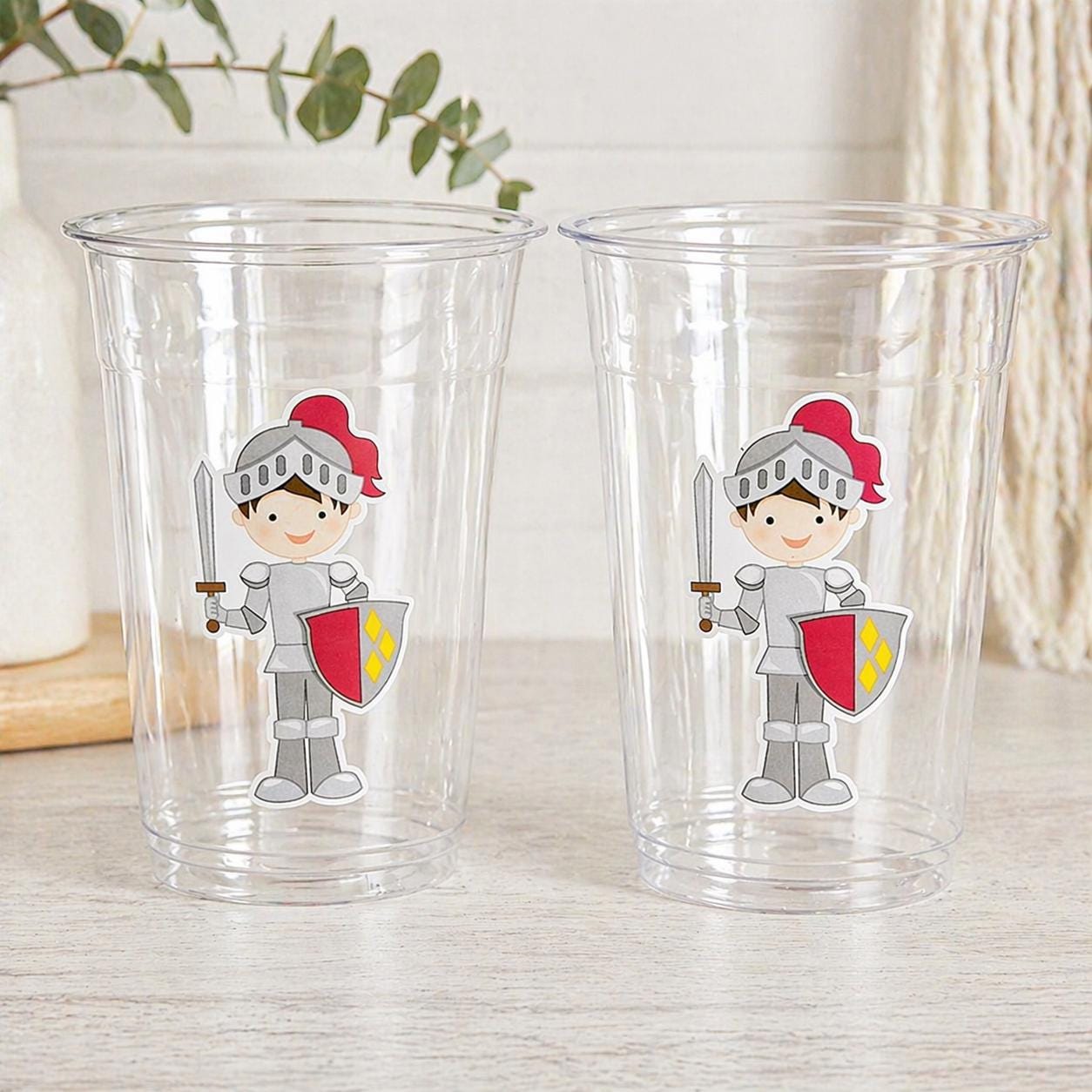 KNIGHT PARTY CUPS - Knight Birthday Cups Knight Party Decorations Dragon Party Dragon Birthday Medieval Knight Party Favors Castle Party