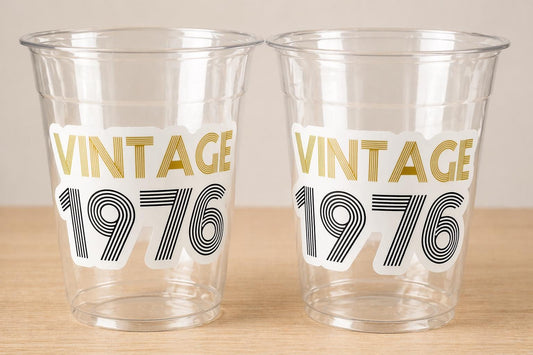 50th PARTY CUPS - 50 and Fabulous 50th Birthday Party 50th Birthday Favors 50th Party Cups 50th Party Decorations 1976 Birthday Party Cups