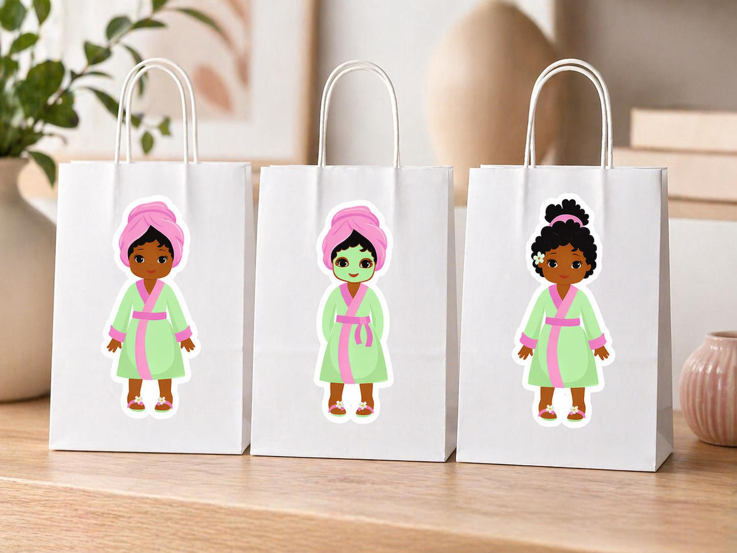 Spa Goody Bags, Spa Favor Bags, Spa Party Bags, Spa Party Bags, Spa Birthday, Spa Girl With Mask - 87161135A, 1617536P, 826161124P