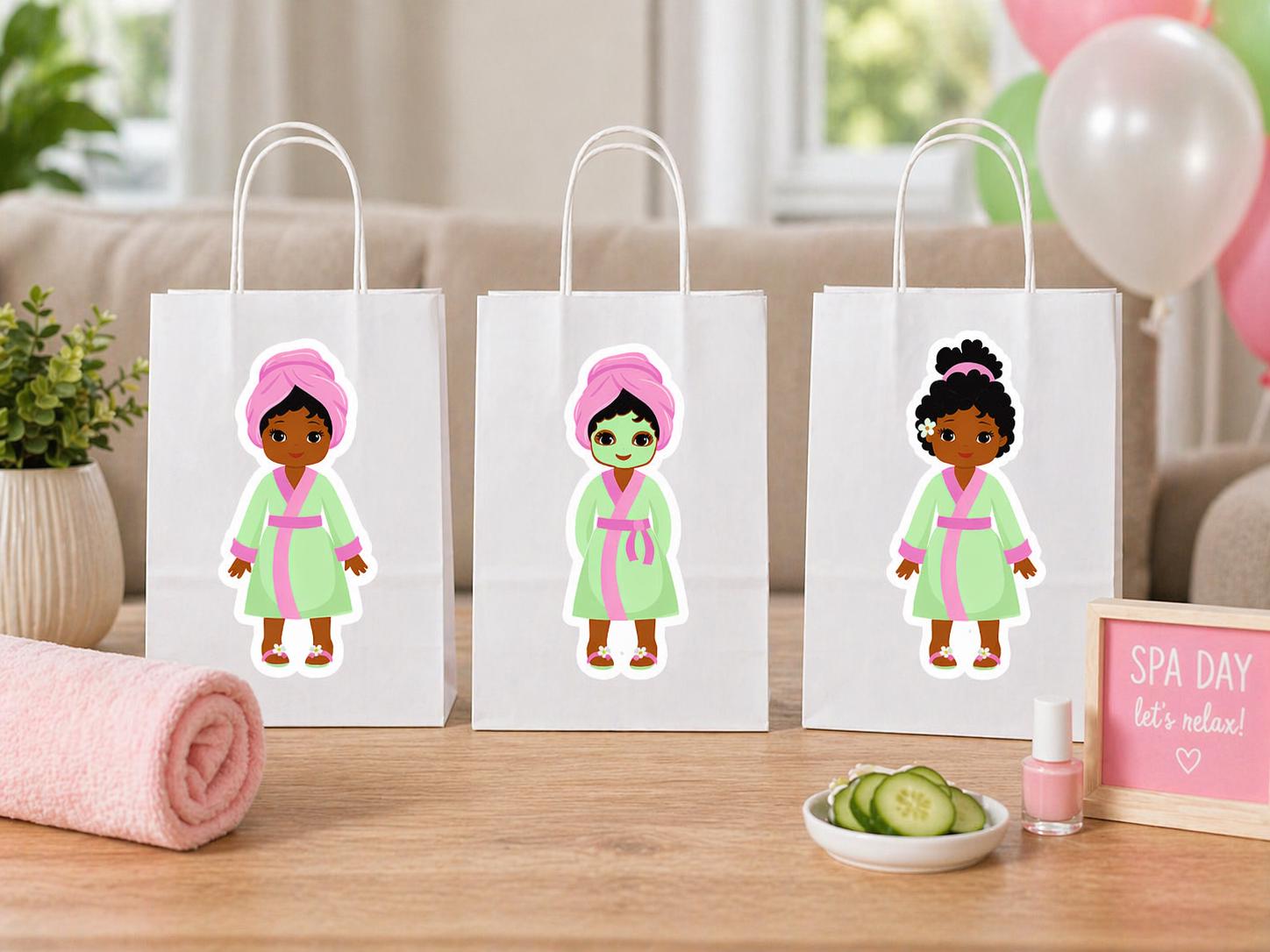 Spa Goody Bags, Spa Favor Bags, Spa Party Bags, Spa Party Bags, Spa Birthday, Spa Girl With Mask - 87161135A, 1617536P, 826161124P