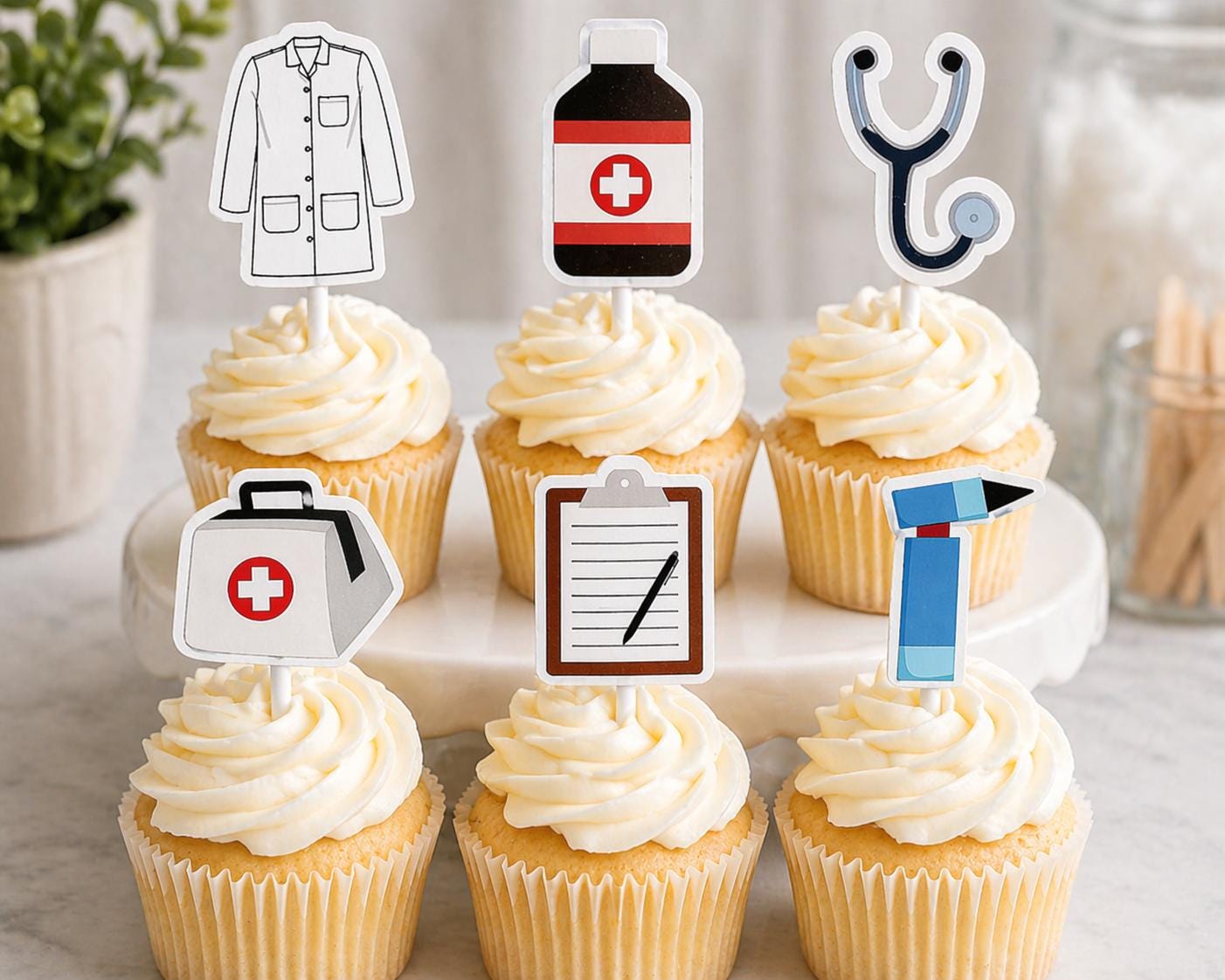 Doctor cupcake toppers, Medical Toppers, Nurse Cupcake Toppers, nurse party, RN Party, Nursing Graduation cupcake toppers