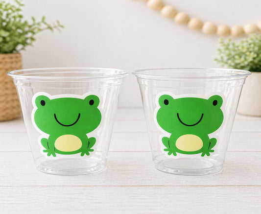 FROG PARTY CUPS - Frog Cups Frog Birthday Cup Frog Baby Shower Frog Cups Frog Birthday Frog Party Frog Party Decorations Frog Party Supplies
