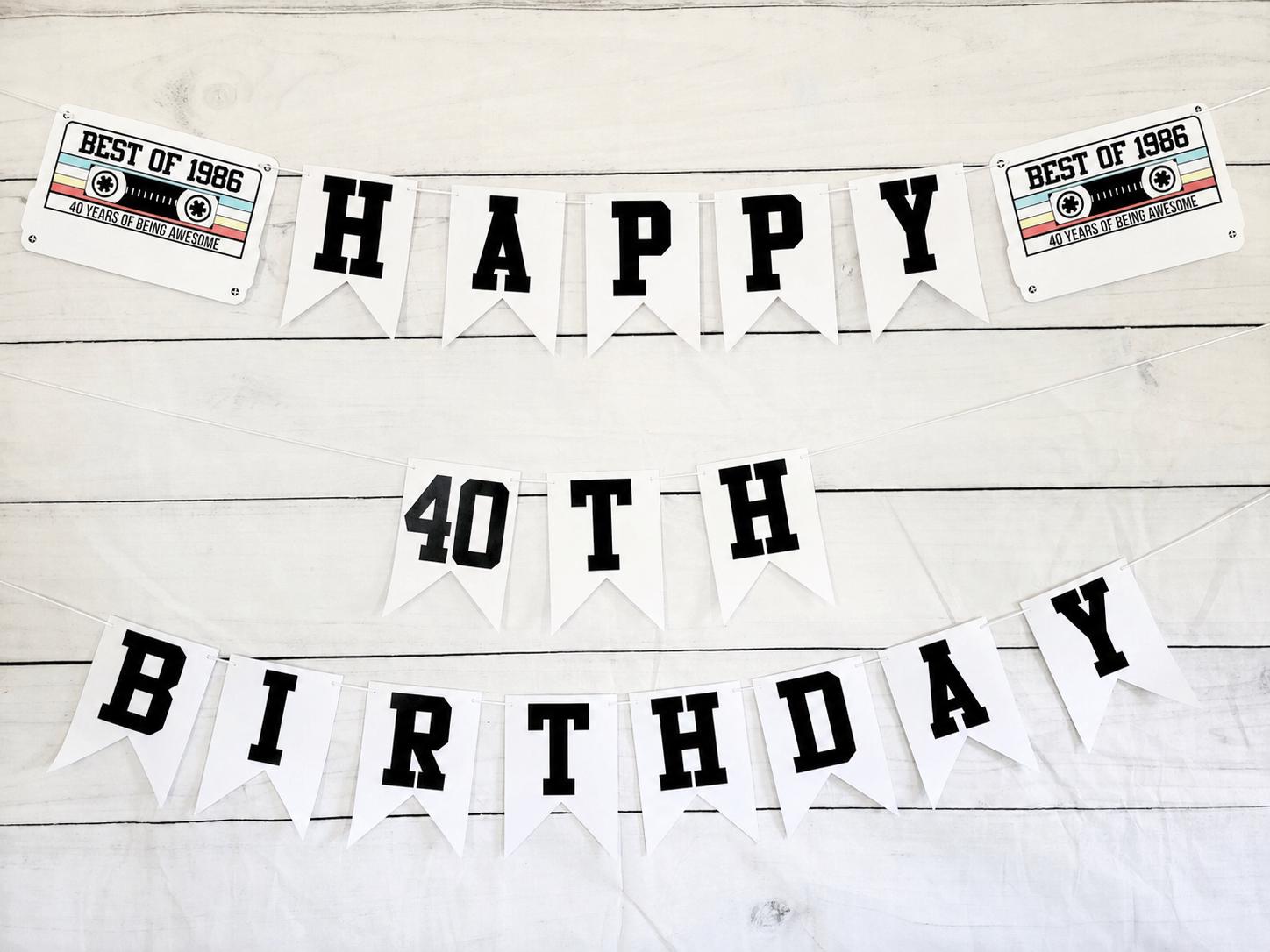 BEST OF 1983 - 40th Birthday Banner 1983 Banner 1983 Party Decorations 40th Party Decorations 40th Party Banner 40 Birthday Party Banner 80s