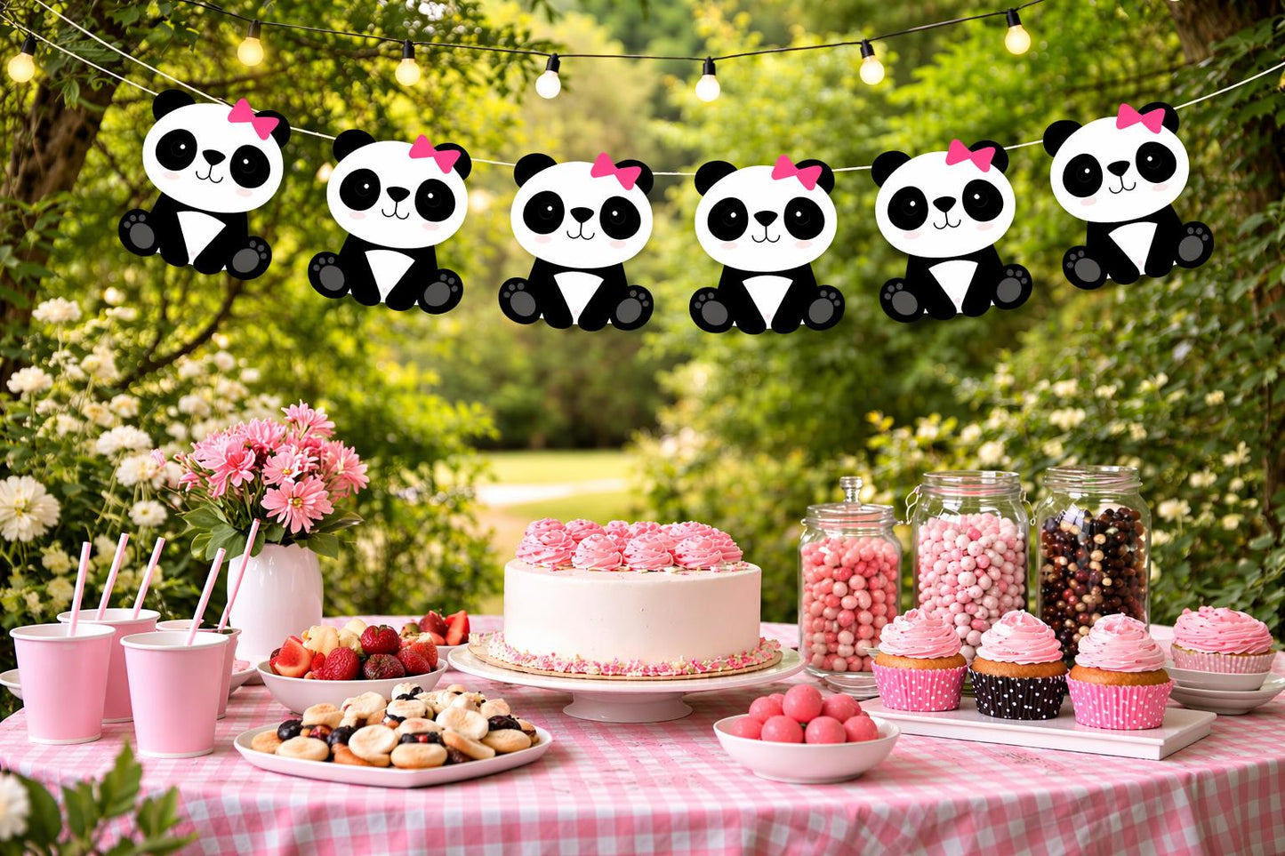 Panda Bear Garland, Panda Bear Banner, Panda Bear Decorations, Panda Banner, Panda Birthday, Panda Baby Shower Banner, Panda Nursery Banner