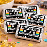 30 - 40th Birthday Cassette Tape Stickers 40th Birthday Stickers or Mini Candy Bar Wrapper Vintage 40th Birthday Best of 1985 Birthday