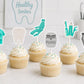 Dentist Cupcake Toppers Dental Party Decor Tooth Cupcake Picks Dentist Theme Birthday Dental Graduation Tooth Fairy Party Decorations 12pcs