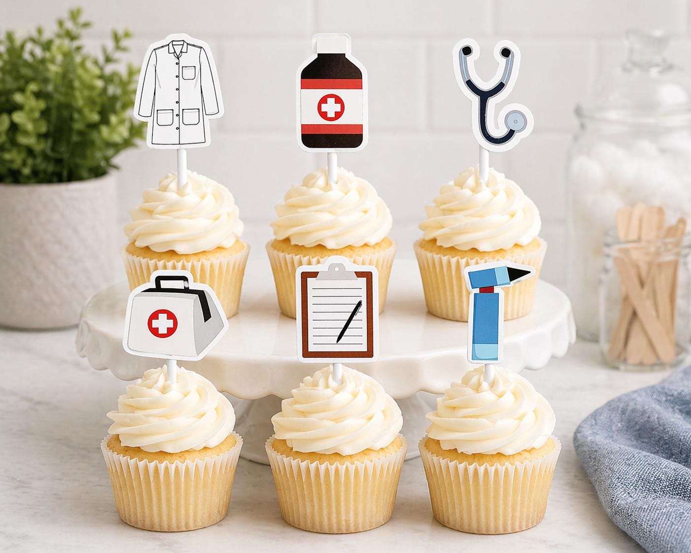 Doctor cupcake toppers, Medical Toppers, Nurse Cupcake Toppers, nurse party, RN Party, Nursing Graduation cupcake toppers