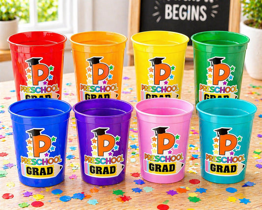 PRESCHOOL GRADUATION CUPS - Preschool Graduation Cups 2023 Preschool Cups Graduation Party Reusable Cups 2023 Party Favors Pre-K Party Cups