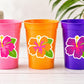 LUAU PARTY CUPS -Aloha Party Cups Luau Party Decoration Hibiscus Party Cups Luau Baby Shower Tropical Party Decorations Luau First Birthday