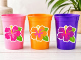LUAU PARTY CUPS -Aloha Party Cups Luau Party Decoration Hibiscus Party Cups Luau Baby Shower Tropical Party Decorations Luau First Birthday