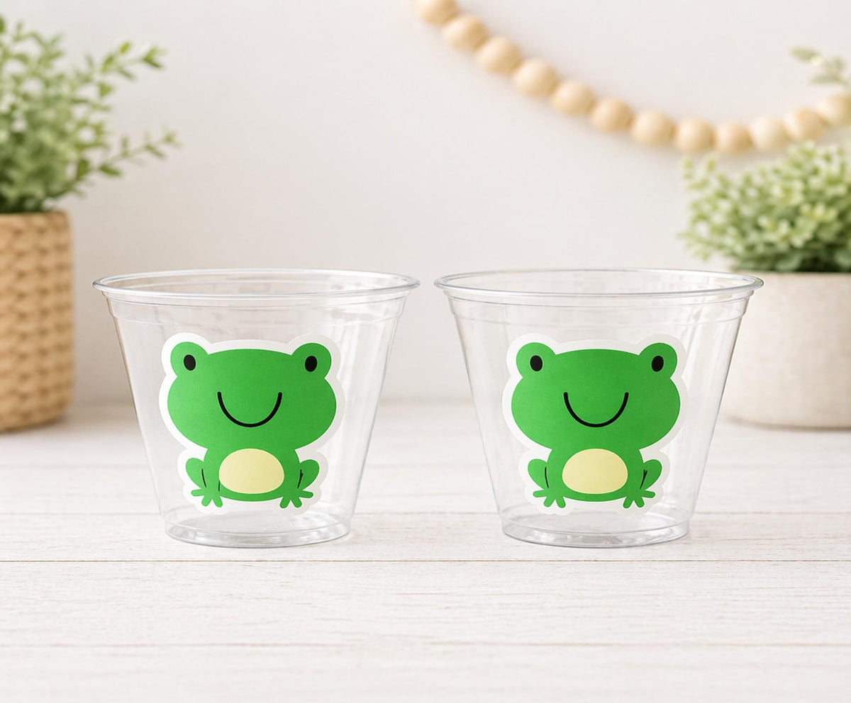 FROG PARTY CUPS - Frog Cups Frog Birthday Cup Frog Baby Shower Frog Cups Frog Birthday Frog Party Frog Party Decorations Frog Party Supplies