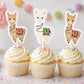 Llama Cupcake Toppers, Llama Cupcake Picks, Llama Birthday, Llama Party, Llama Decorations, Llama Party Supplies
